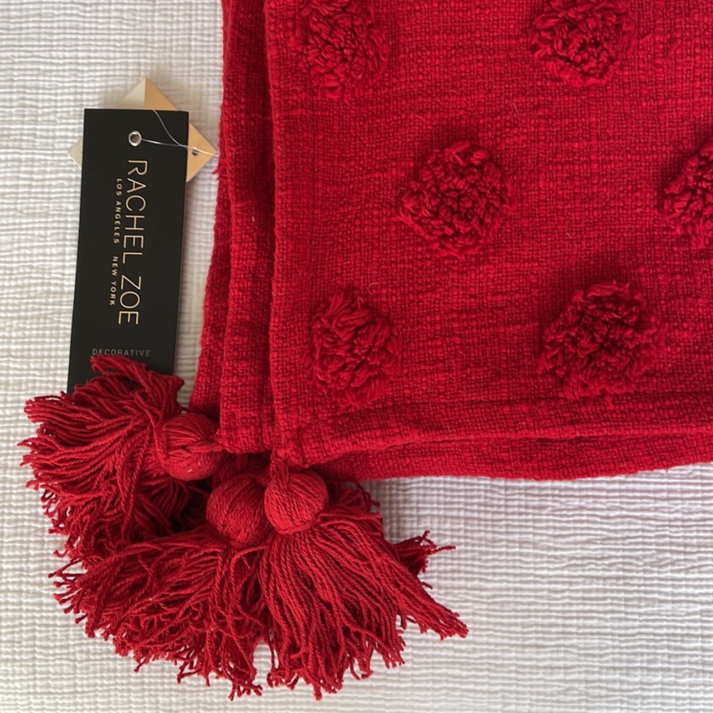 Rachel Zoe Red Holiday Cheer Throw NWT